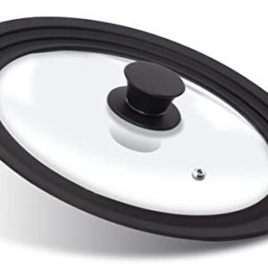 ANAEAT Silicone Universal Lid for Pots, Pans and Skillets - Tempered Glass Covered with Heat Resistant Silicone Rim Fits 8", 8.5" and 9.5" Diameter Cookware -Easy to Use Replacement Frying Pan Cover
