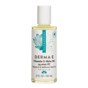 DERMA-E Vitamin E Skin Oil - 14,000 IU Face Oil with Safflower Oil – Hypoallergenic, Fragrance Free Facial Skin Care - Nourishes and Conditions, 2 fl oz