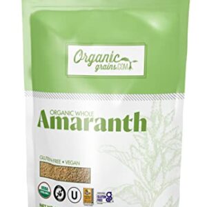 Organic Grains Amaranth - 3 lbs. (48 oz.) - Non GMO Organic Amaranth Grain & Amaranth Seeds - Vegan, Keto, Kosher and Paleo Friendly Whole Amaranth Grains