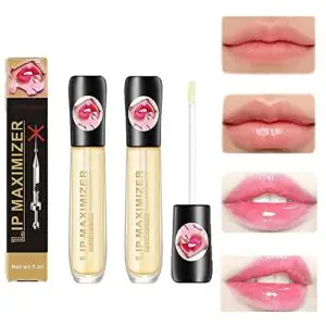 2 Pcs Lip Plumper Lip Gloss, Moisturizing Lips Plumper Vitamin E Plumping Lip Maximizer Serum Transparent Toot Lip Oil Lip Plumper Gloss, Natural Lip Plumper