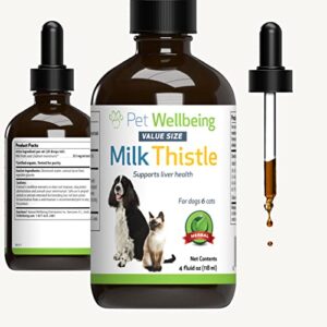 Pet Wellbeing Milk Thistle for Dogs & Cats - Supports Liver Health, Protects Liver - Glycerin-Based Natural Herbal Supplement - 4 oz (118 ml)