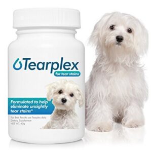 tearplex Tear Stain Supplement for Dogs and Cats, 1 Rated Natural Tear Stain Product - Made in The USA, 100% Tylosin Free, Veterinarian Trusted - Beef Flavored