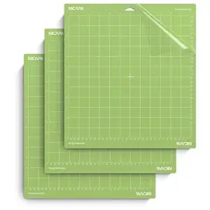 Nicapa 12x12 inch Standard Grip Cutting Mat for Cricut Maker 3/Maker/Explore 3/Air 2/Air/One (3 Pack) Standard Adhesive Sticky Green Quilting Replacement Cut Mats
