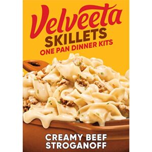 Velveeta Kraft Cheesy Skillets Dinner Kit Box, Creamy Beef Stroganoff, 11.6 Ounce