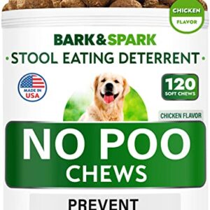 NO Poo Treats - Prevent Dog Poop Eating - Coprophagia Treatment - Stool Eating Deterrent - Probiotics & Enzymes - Digestive Health + Breath Aid - Made in USA - 120 Chews