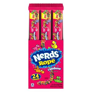 Nerds Rope Gummy & Crunchy Rainbow Candy, 0.92 oz, 24 ct