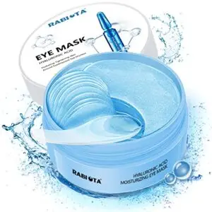 Under Eye Patches,30 pairs Hyaluronic Acid Anti-Aging Under Eye Mask, RABIOTA Collagen Under Eye Gel Pads for Dark Circles, Wrinkles, Fine Line, Puffiness (Blue)