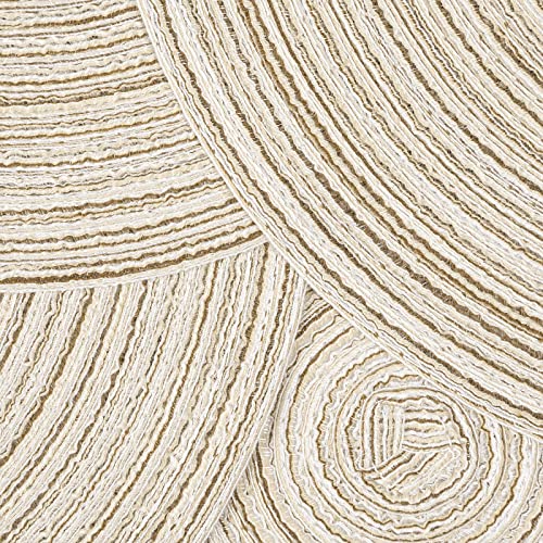SHACOS Round Placemats Set of 6 Braided Circle Place Mat Washable 15 inch Table Mats for Kitchen Dining Table Mixed Color (Ivory, 6) - Image 8